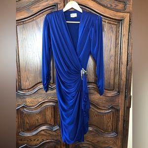 Vintage Abby Kent Blue Dress with Bead Detail Size 8